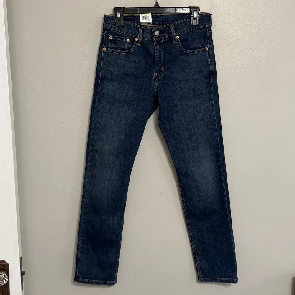 NEW Levi's Flex 502 Mens 28x32 Taper Stretch Dark Denim Blue Jeans